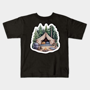 Campfire Retreat: Forest Escape Kids T-Shirt